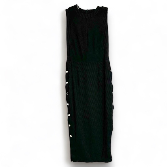 Pfeiffer Black Dress S Sleeveless Snaps Down Side - Picture 1 of 13